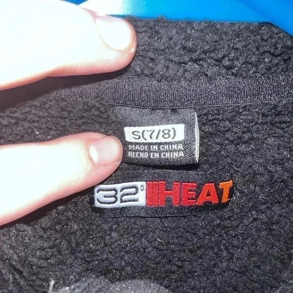 32 Heat Jacket Boys Small  7/8 Long Sleeve Sherpa Fleece Zip Up GUC - Picture 3 of 4